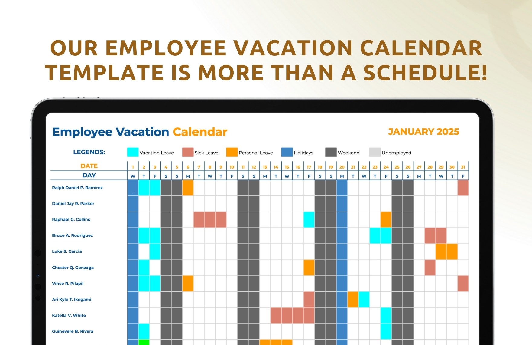 Vacation Schedule Template 2025 Lupita Leclerc