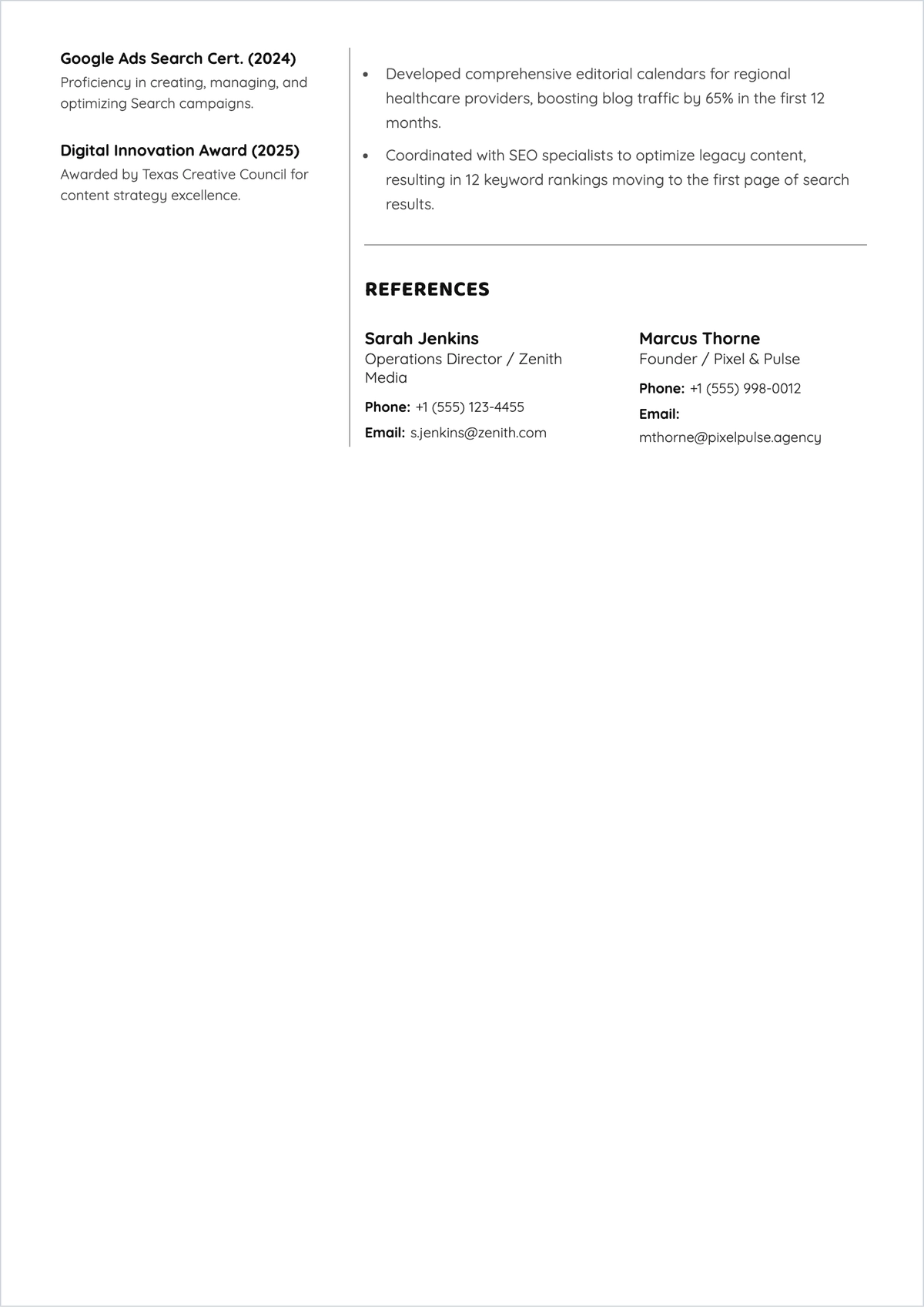Free Freelance Worker ATS Resume Template, AI Resume Builder