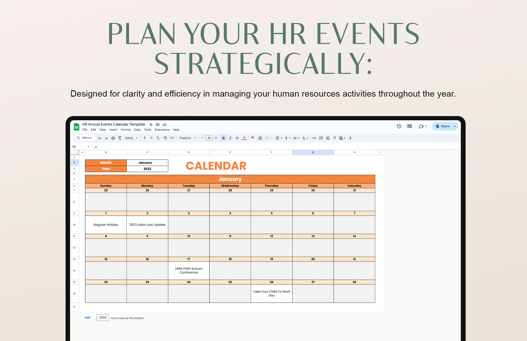 HR Annual Events Calendar Template in Word, Apple Numbers, PDF, Apple