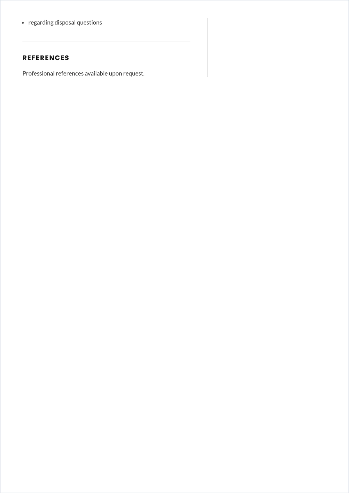 Free Sanitation Worker ATS Resume Template, AI Resume Builder
