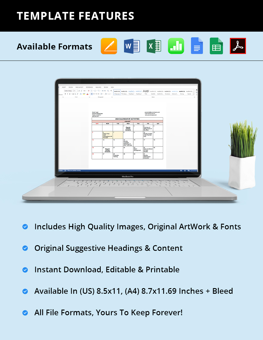 HR Activities Calendar Template Google Docs Google Sheets Excel 