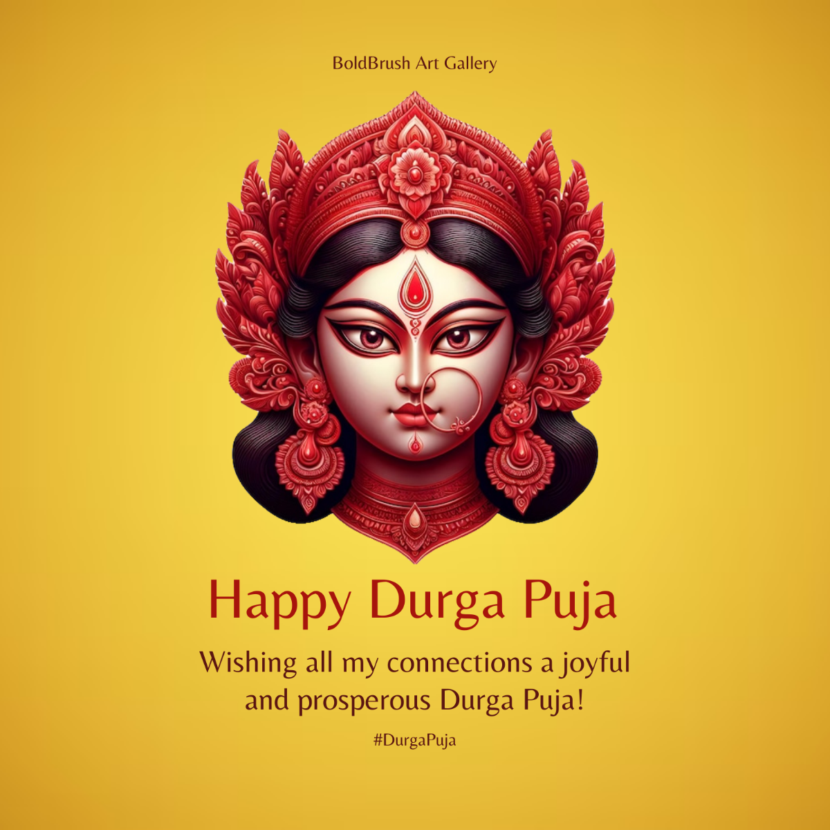 Durga Puja LinkedIn Post Template - Edit Online & Download