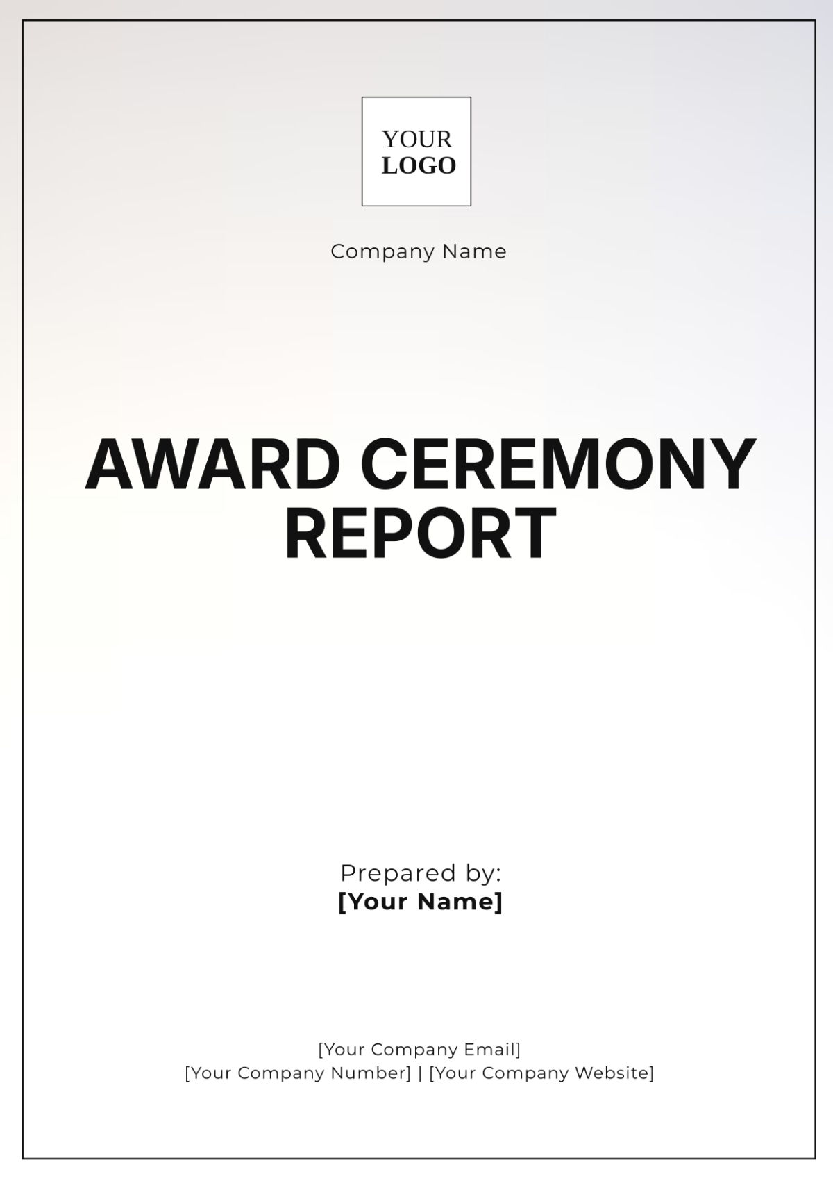 Award Ceremony Report Template