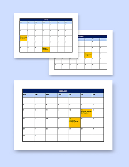 Editable HR Engagement Calendar