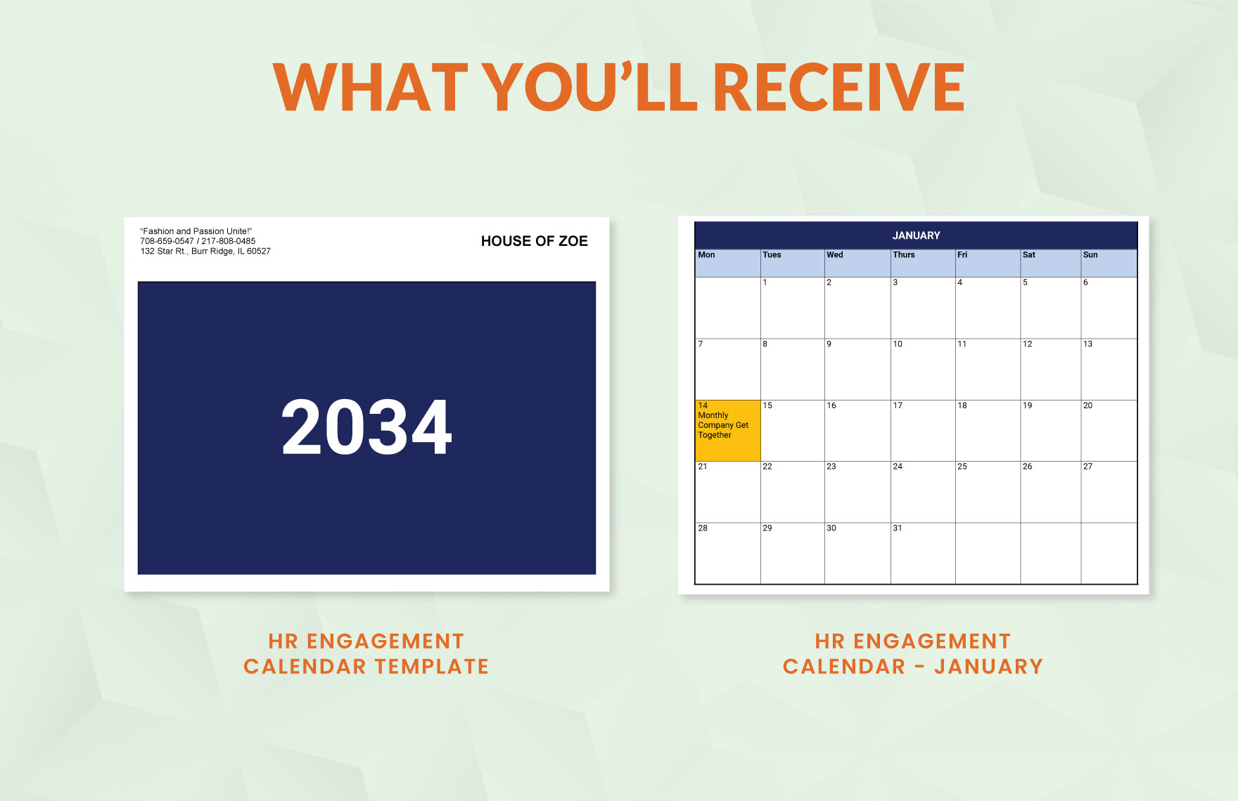 HR Engagement Calendar template