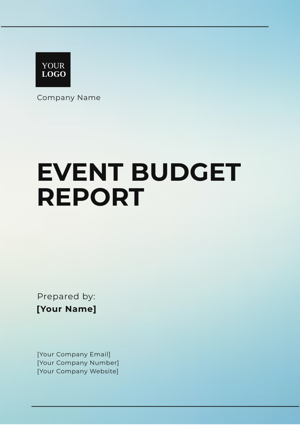 Event Budget Report Template