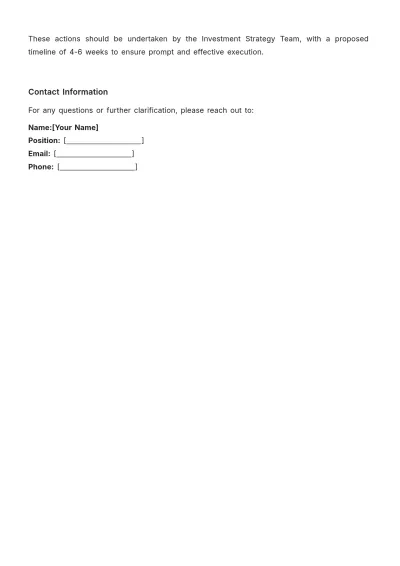 Free Blank One-Page Investment Memo Template to Edit Online