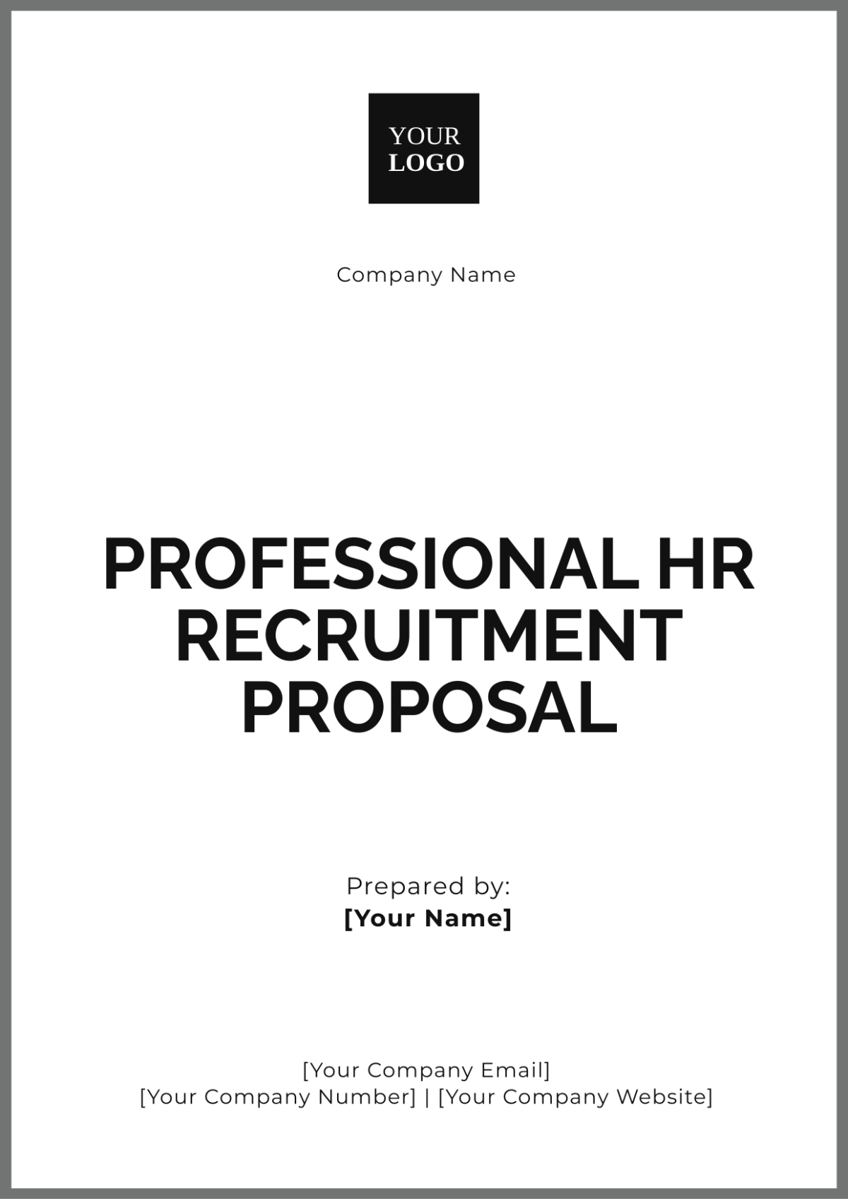 Professional HR Recruitment Proposal Template - Edit Online & Download