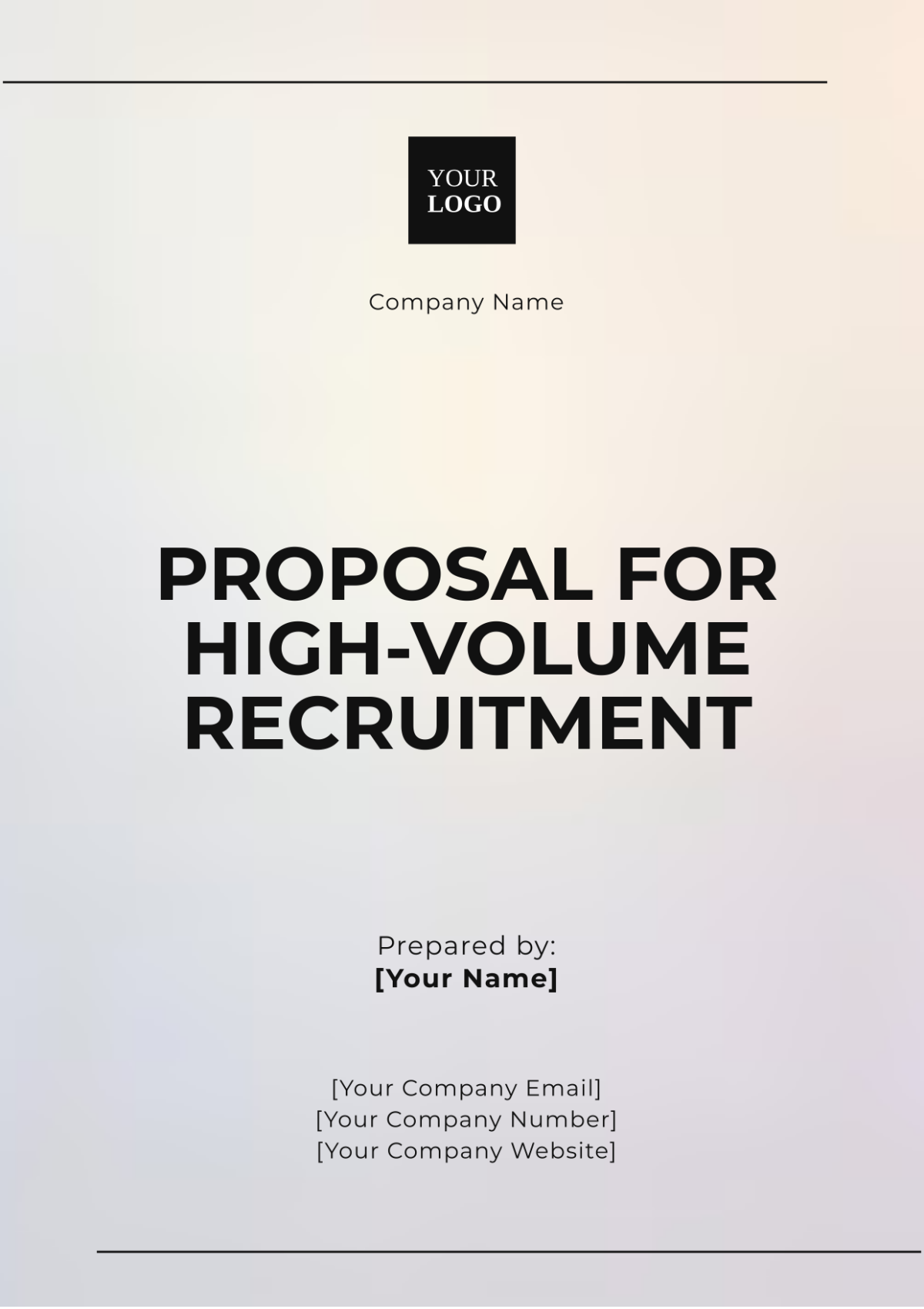 Proposal for High-Volume Recruitment Template - Edit Online & Download