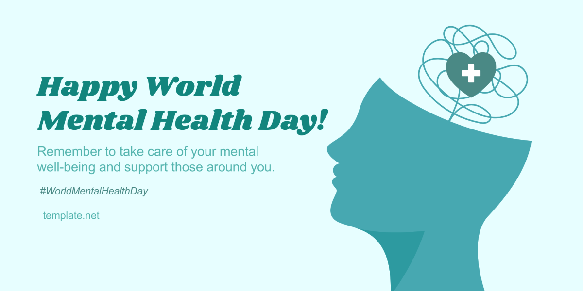 World Mental Health Day X Post Template - Edit Online & Download