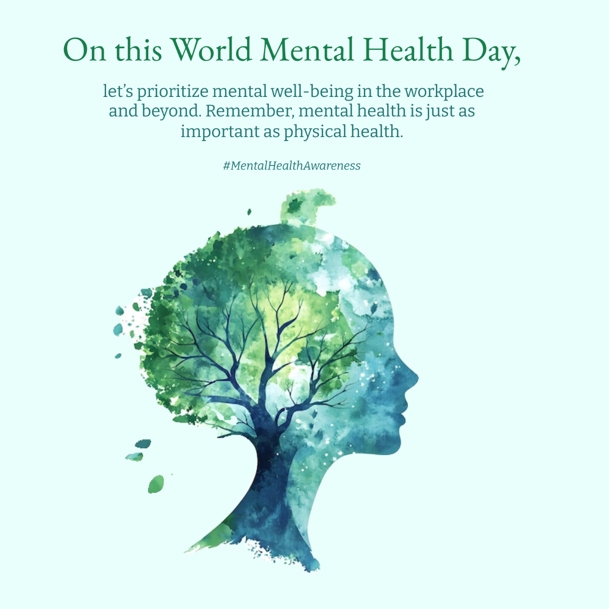 World Mental Health Day LinkedIn Post Template - Edit Online & Download