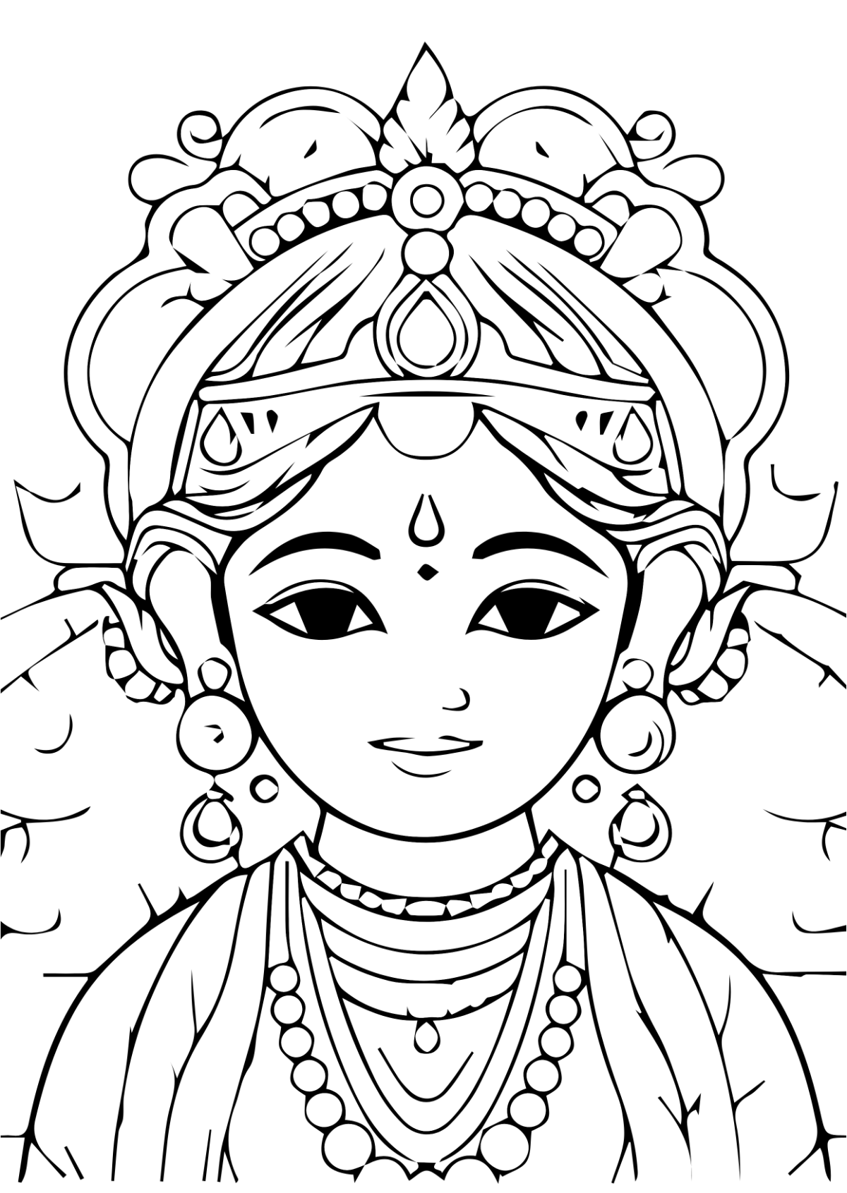 Durga Puja Drawing Template - Edit Online & Download