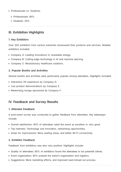 Free Trade Show Event Report Template to Edit Online