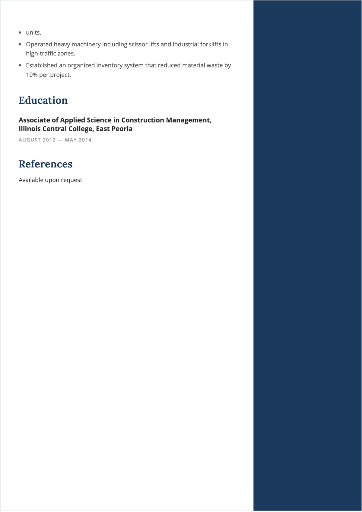 Free Simple Contract Worker ATS Resume Template, AI Resume Builder