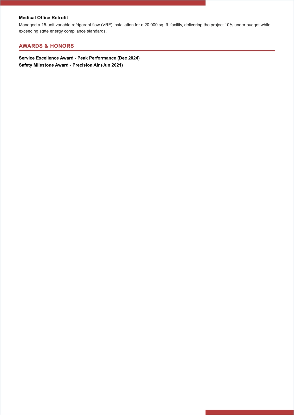 Free HVAC Worker ATS Resume Template, AI Resume Builder