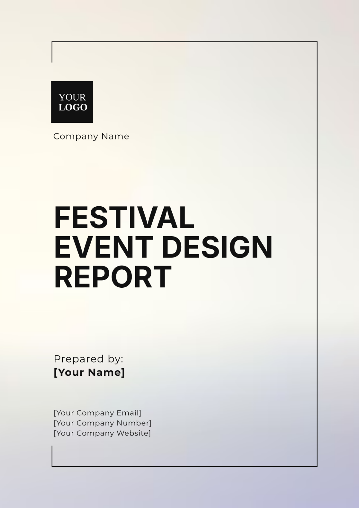 Free Festival Event Design  Report Template