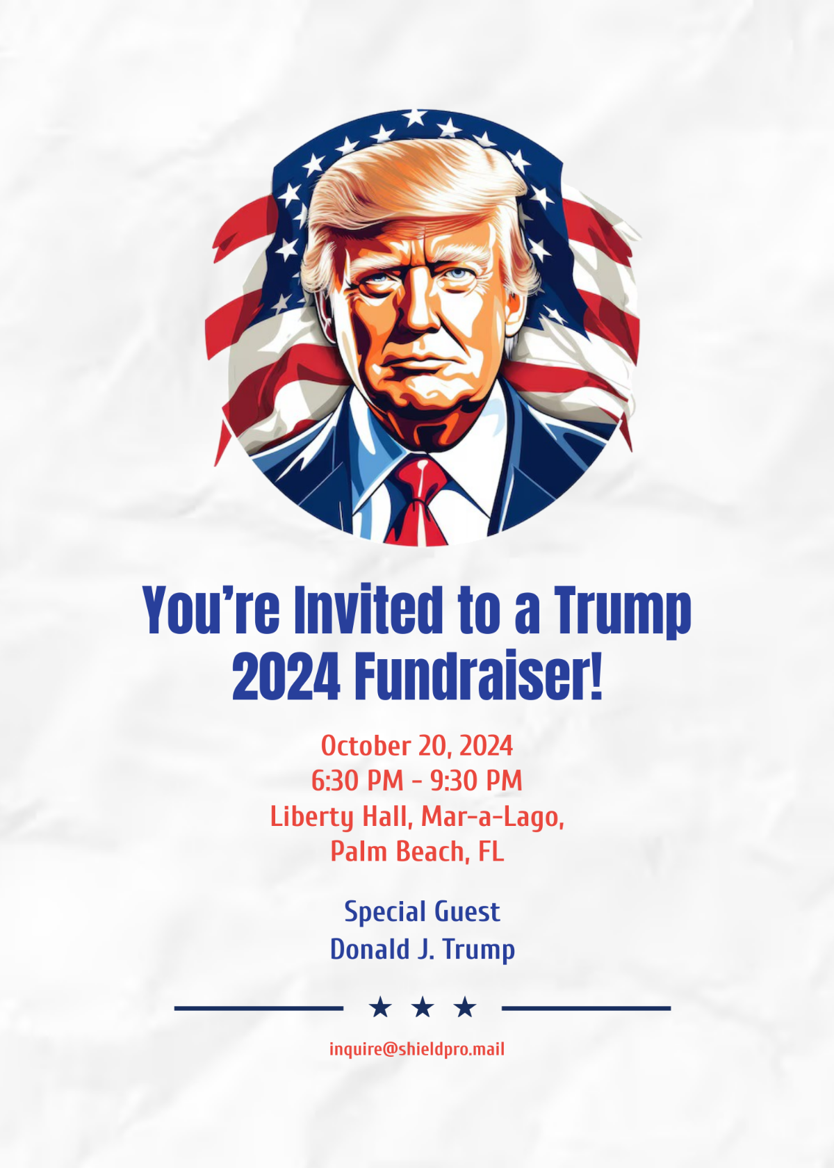 Donald Trump Fundraiser Invitation