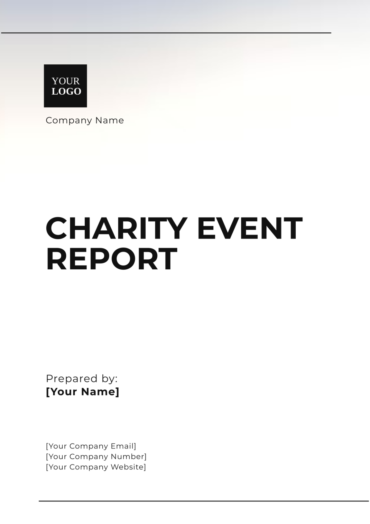 Free Charity Event Report Outline Template