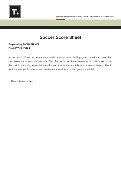 Free Soccer Score Sheet Template to Edit Online