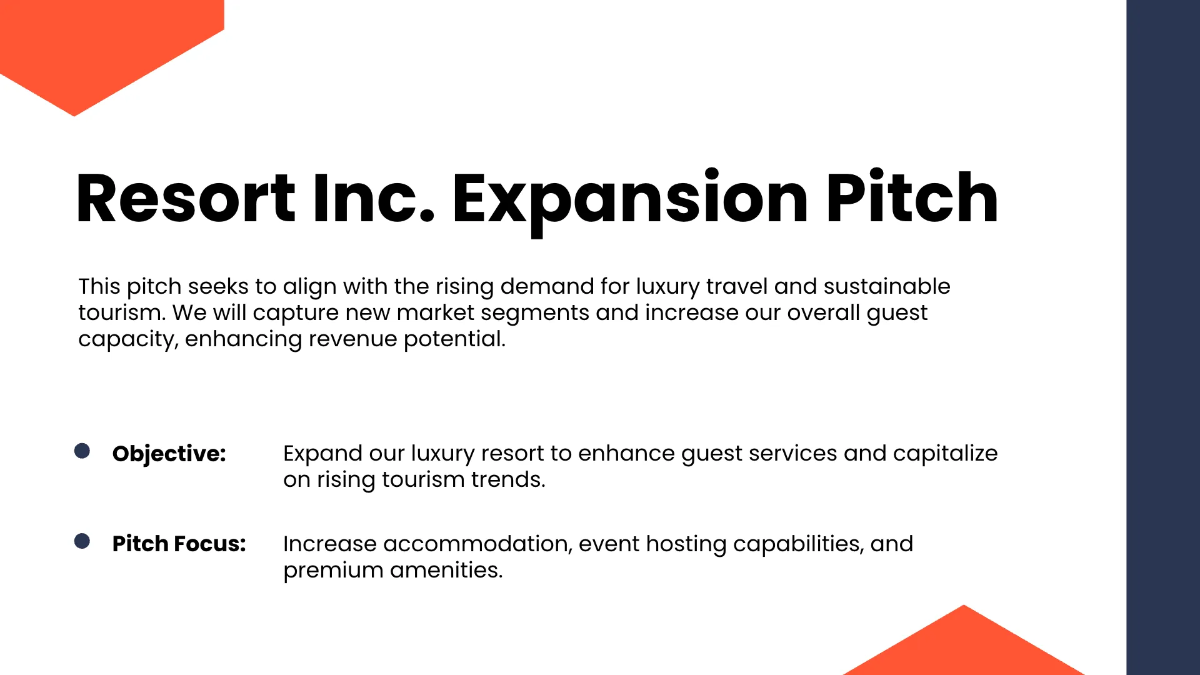 Free Resort Pitch Deck Template to Edit Online