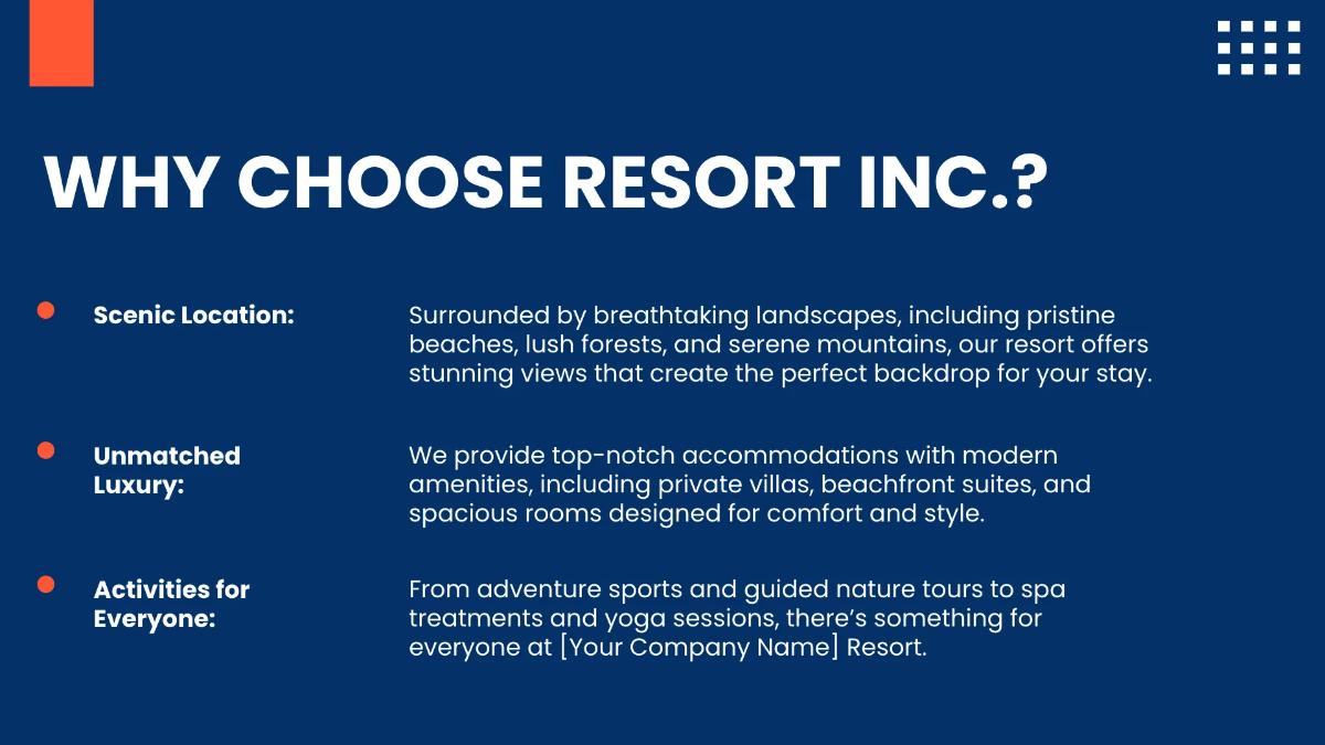 Free Resort Presentation Template to Edit Online