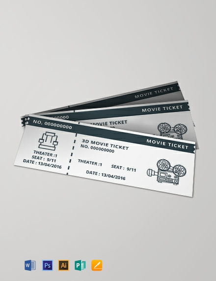 FREE Vintage Movie Ticket Template Word DOC PSD InDesign 