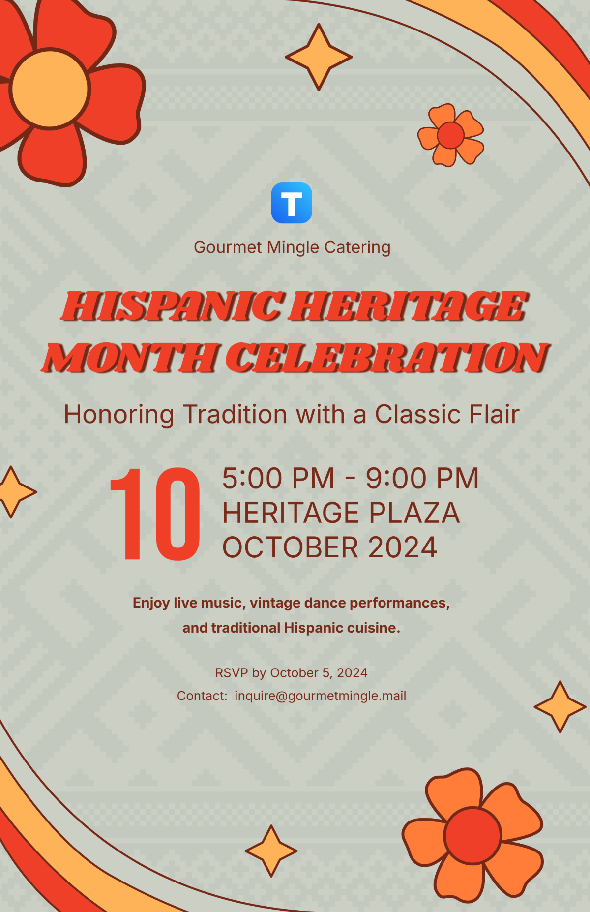 Retro Hispanic Heritage Month Poster Template