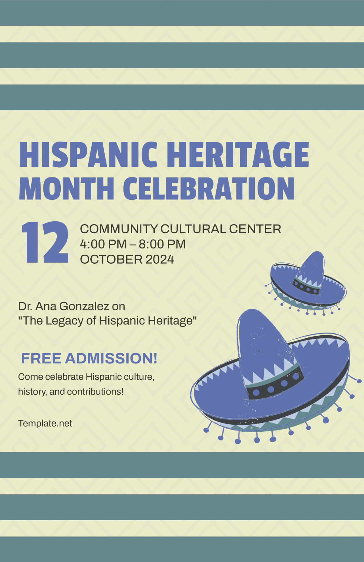 Vintage Hispanic Heritage Month Poster Template