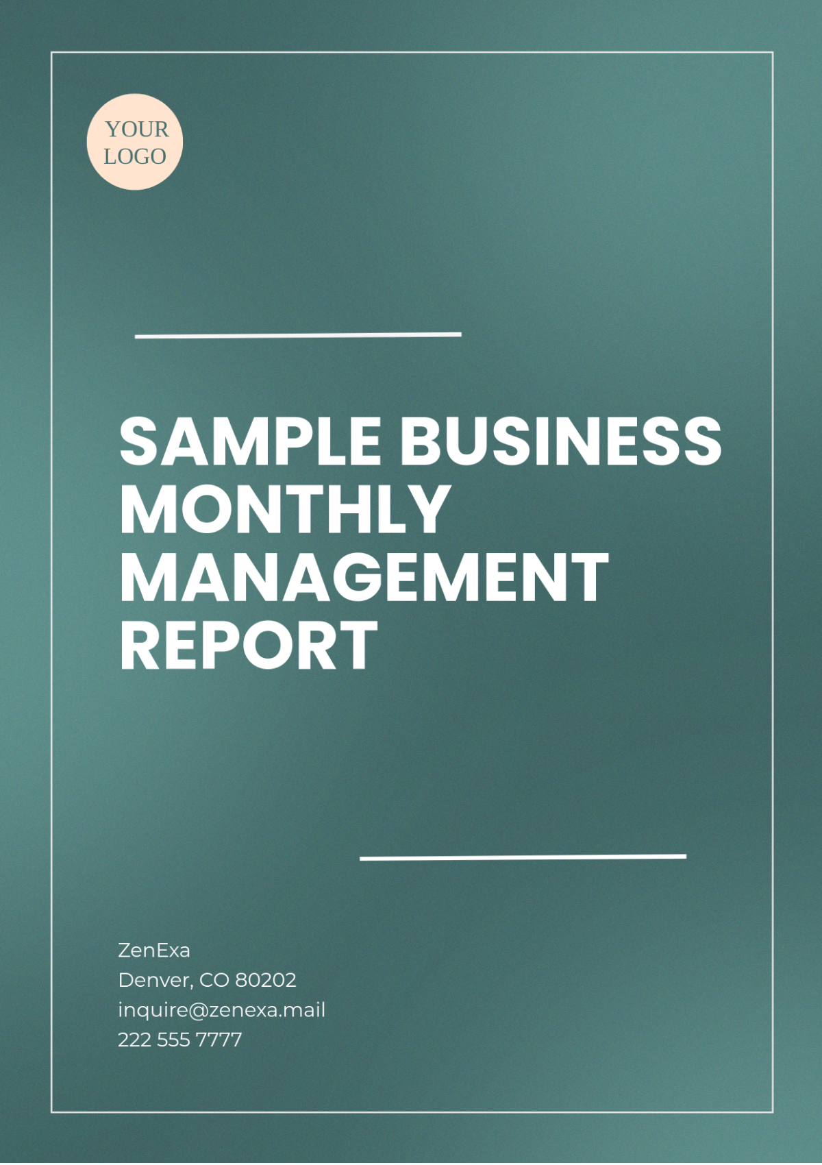 Sample Business Monthly Management Report Template - Edit Online & Download