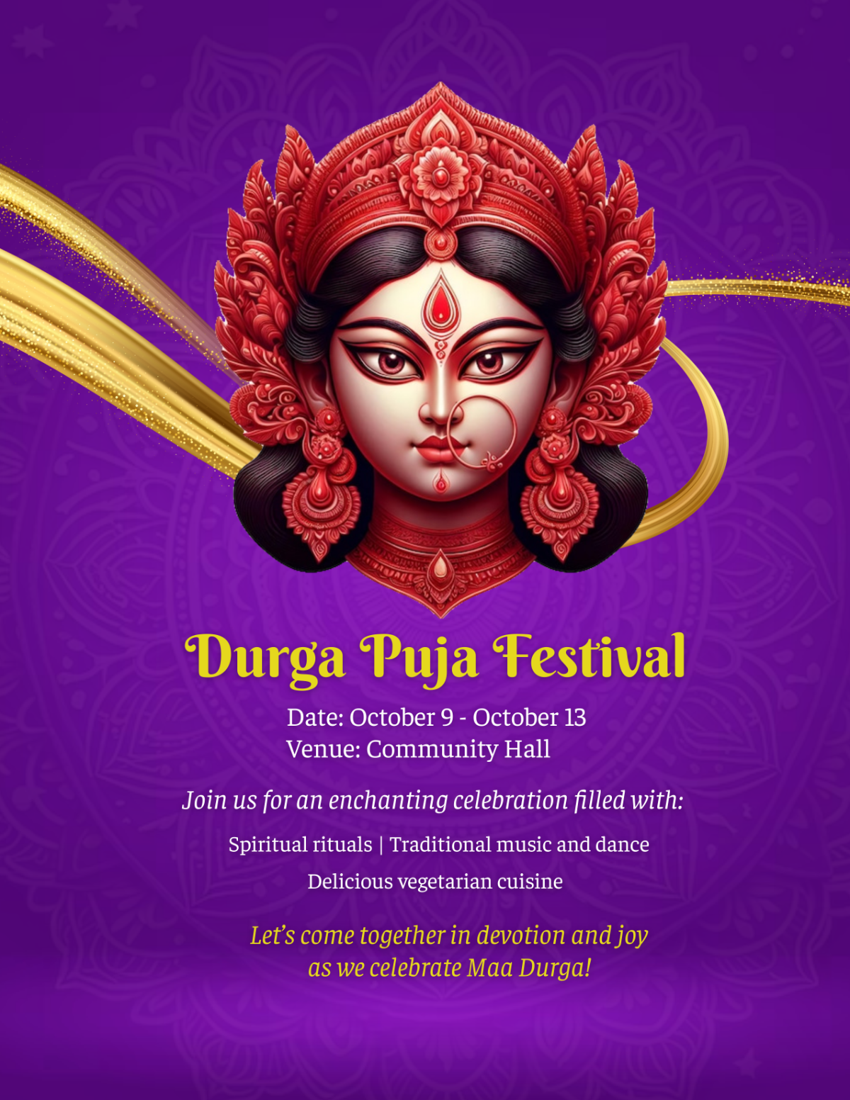 Durga Puja Flyer