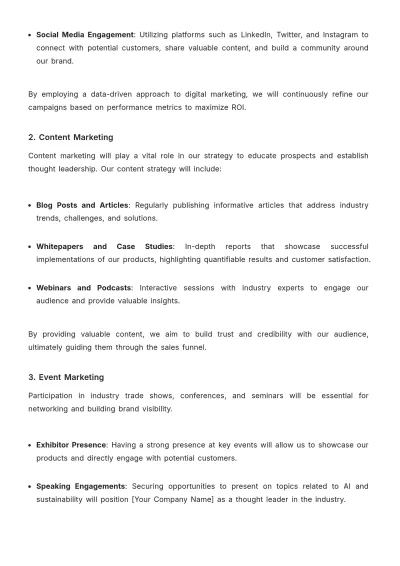 Free Go-to-Market Sales Plan Template to Edit Online