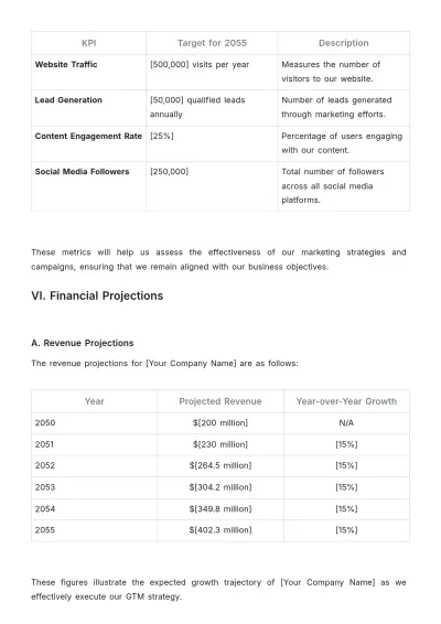 Free Go-to-Market Sales Plan Template to Edit Online