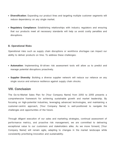 Free Go-to-Market Sales Plan Template to Edit Online