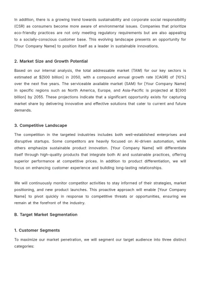 Free Go-to-Market Sales Plan Template to Edit Online