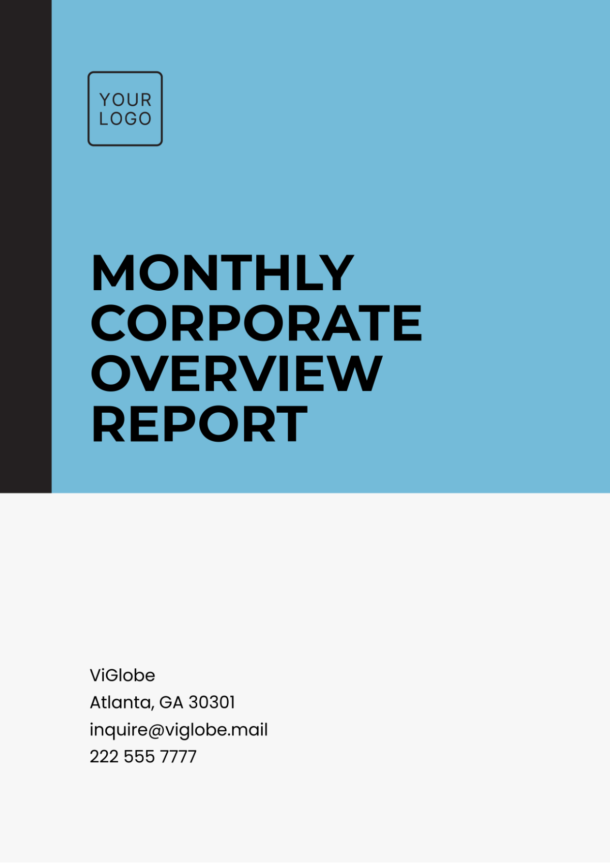 Monthly Corporate Overview Report Template - Edit Online & Download