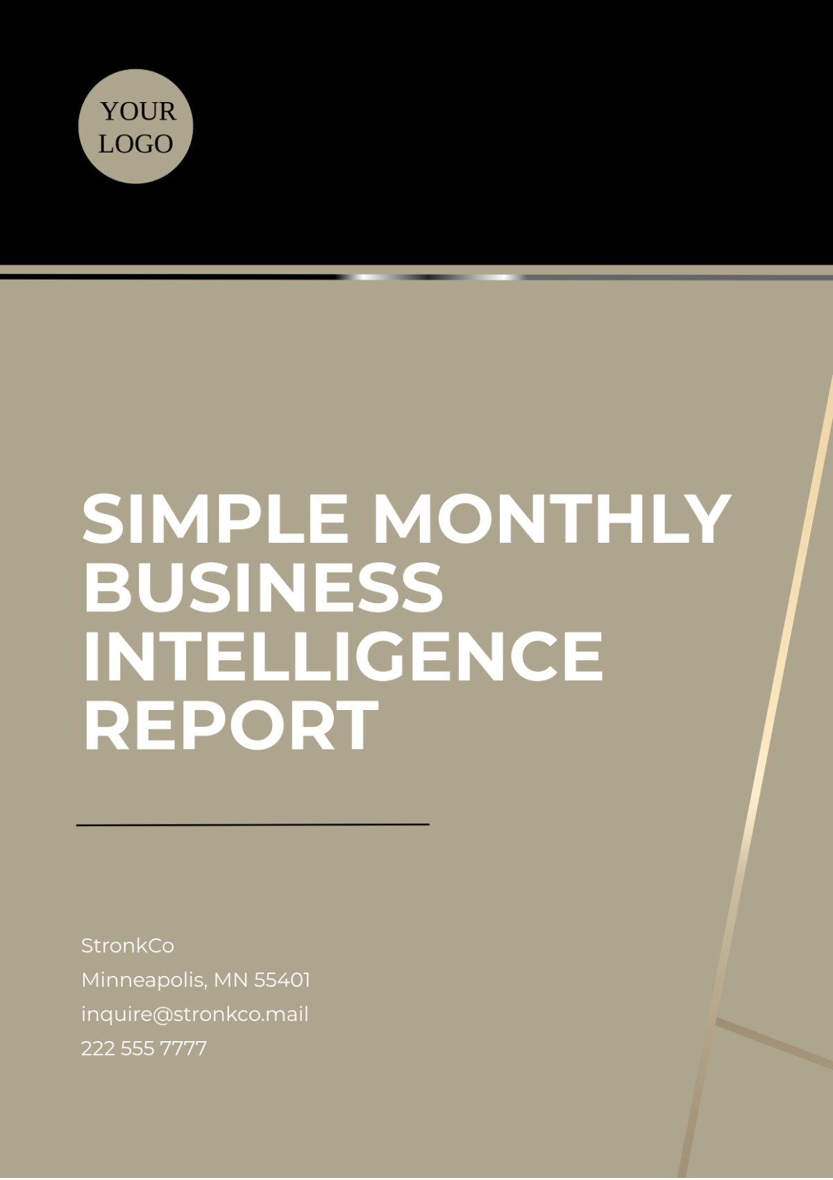 Simple Monthly Business Intelligence Report Template - Edit Online & Download