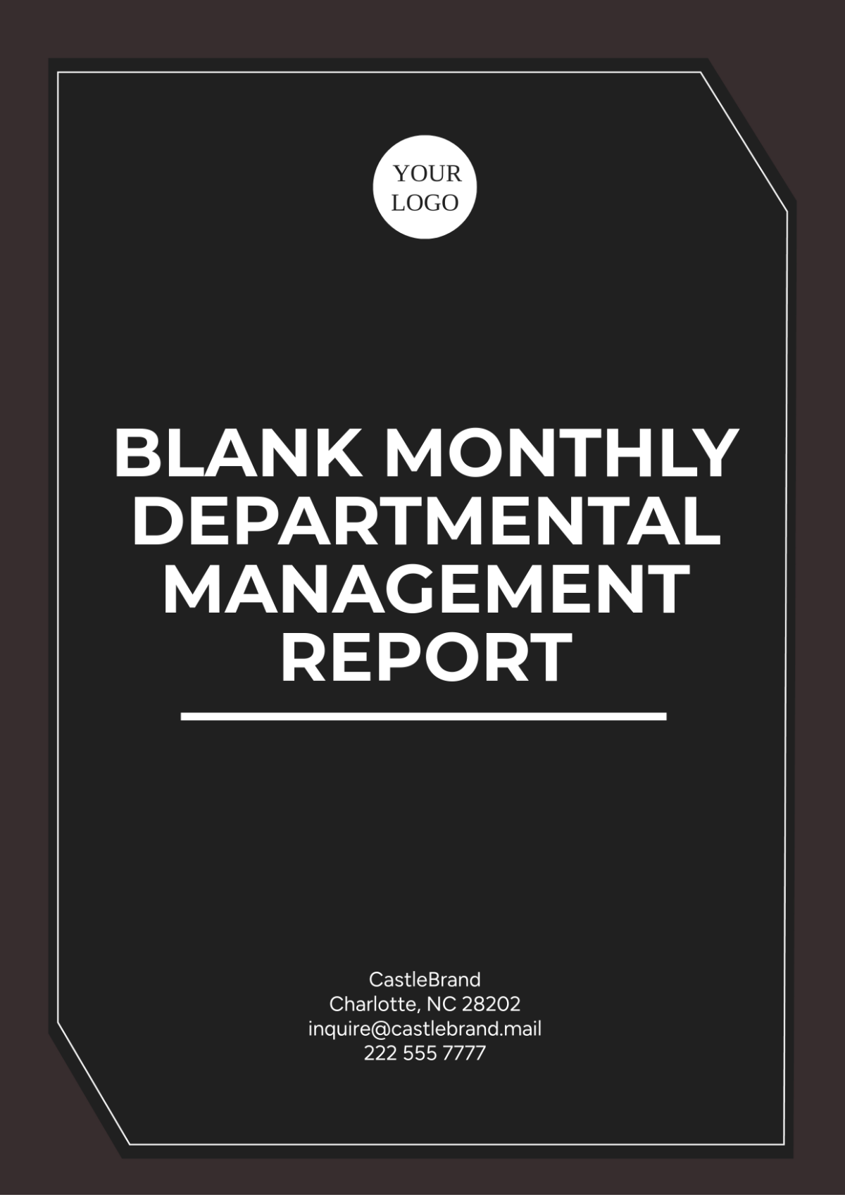 Blank Monthly Departmental Management Report Template - Edit Online & Download