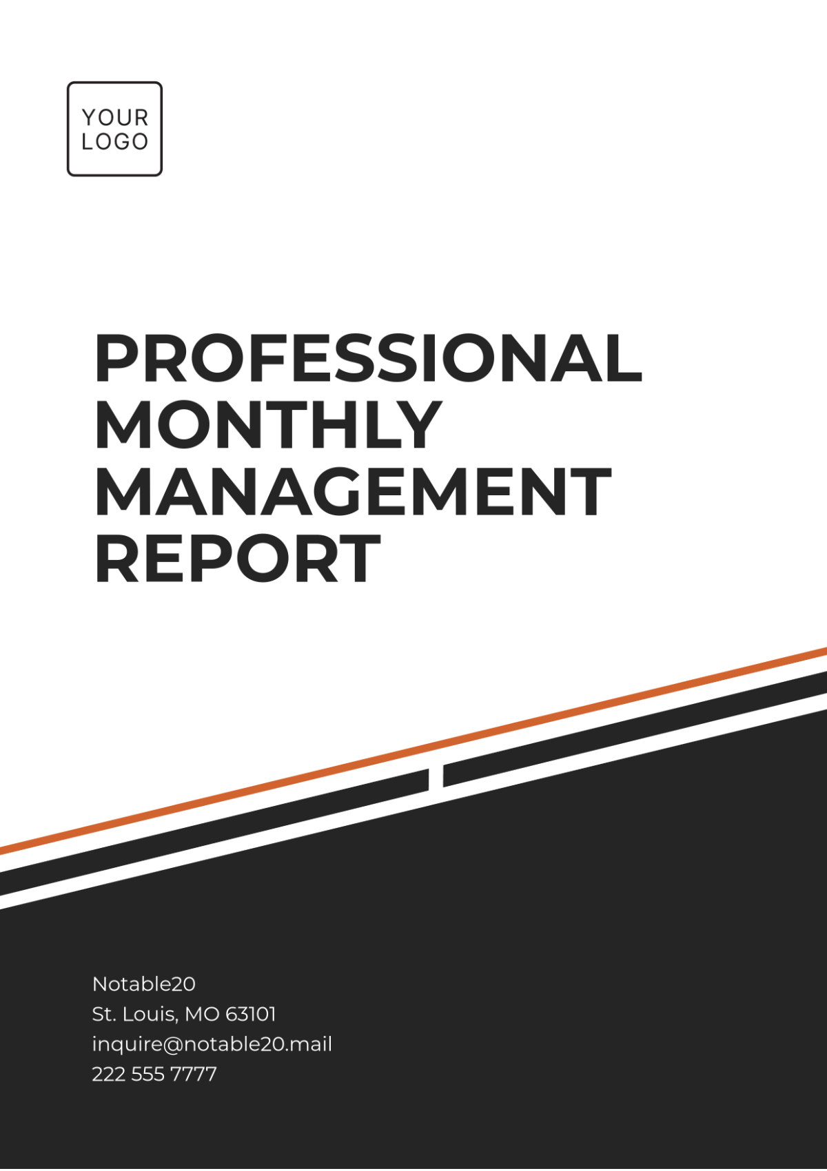 Professional Monthly Management Report Template - Edit Online & Download