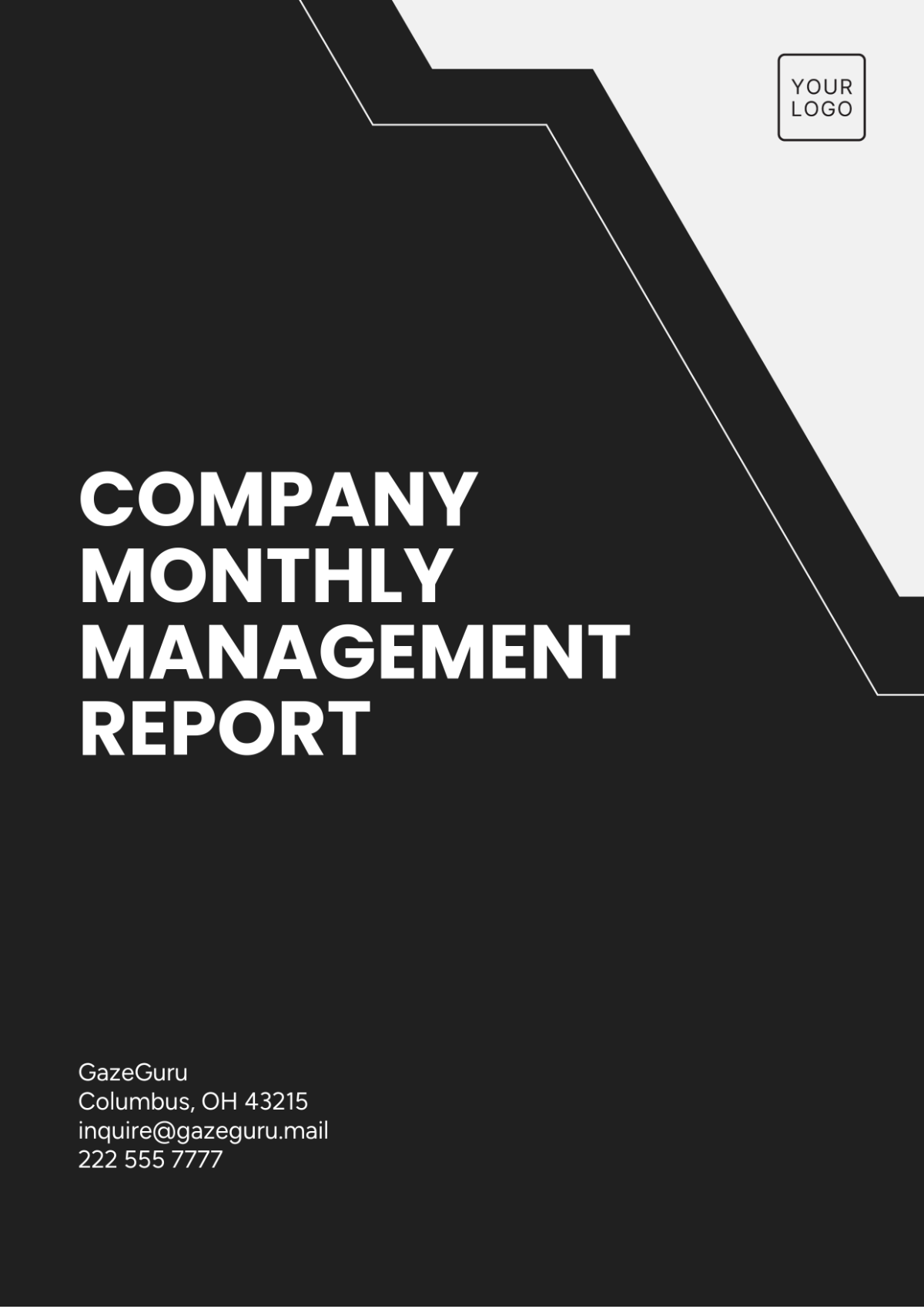 Company Monthly Management Report Template - Edit Online & Download