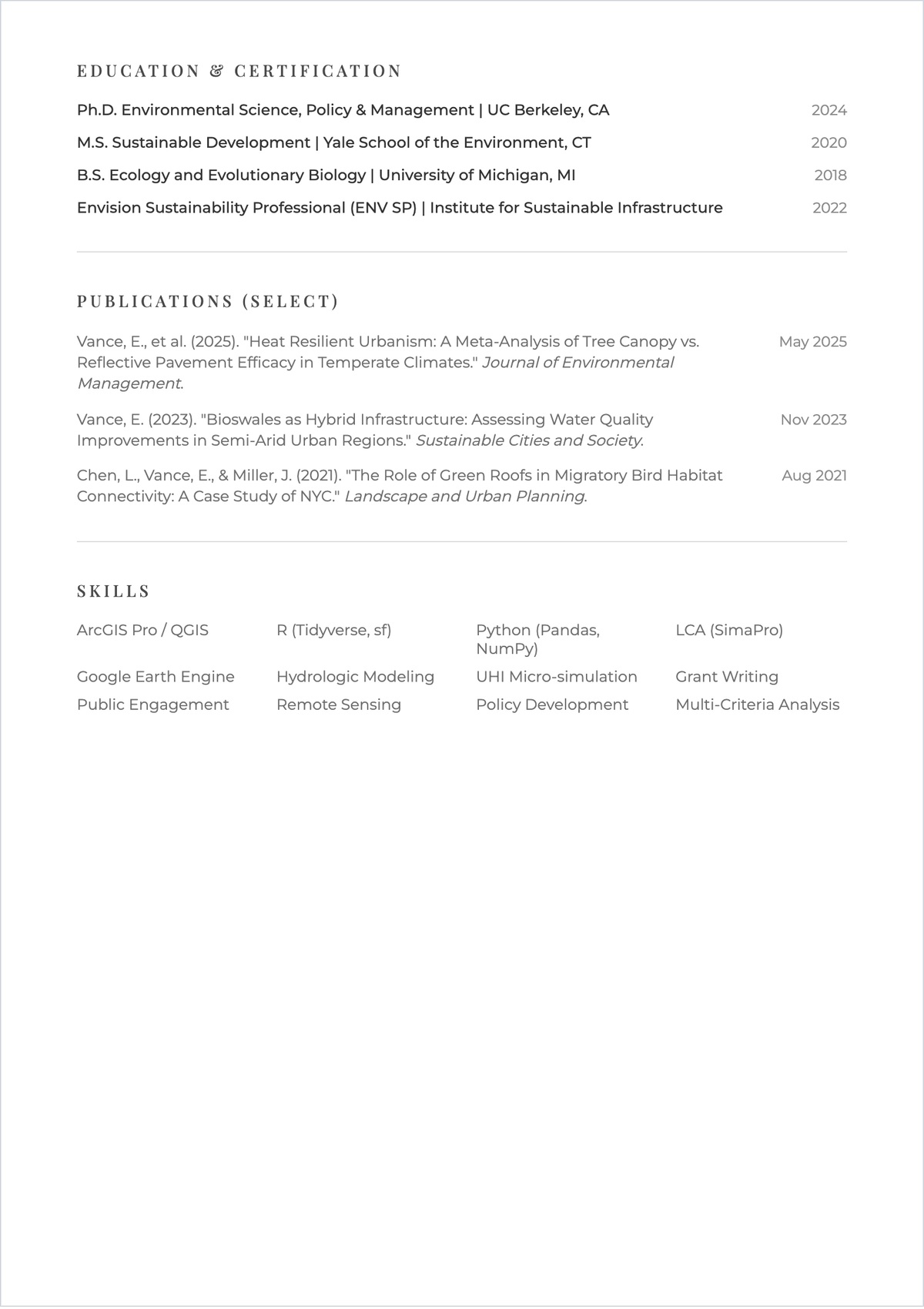 Free Early-Career Academic ATS CV Template, AI CV Builder
