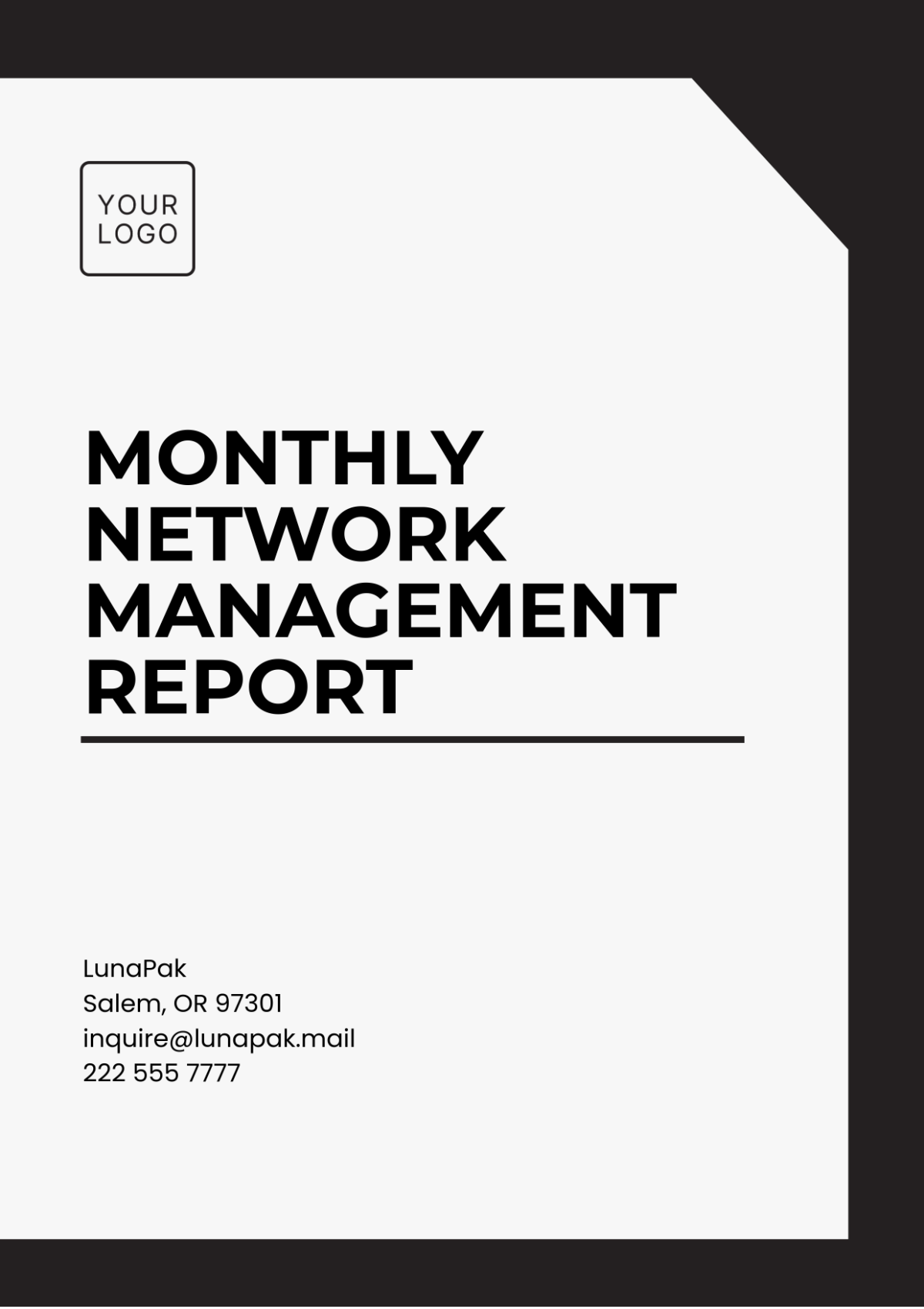 Monthly Network Management Report Template - Edit Online & Download