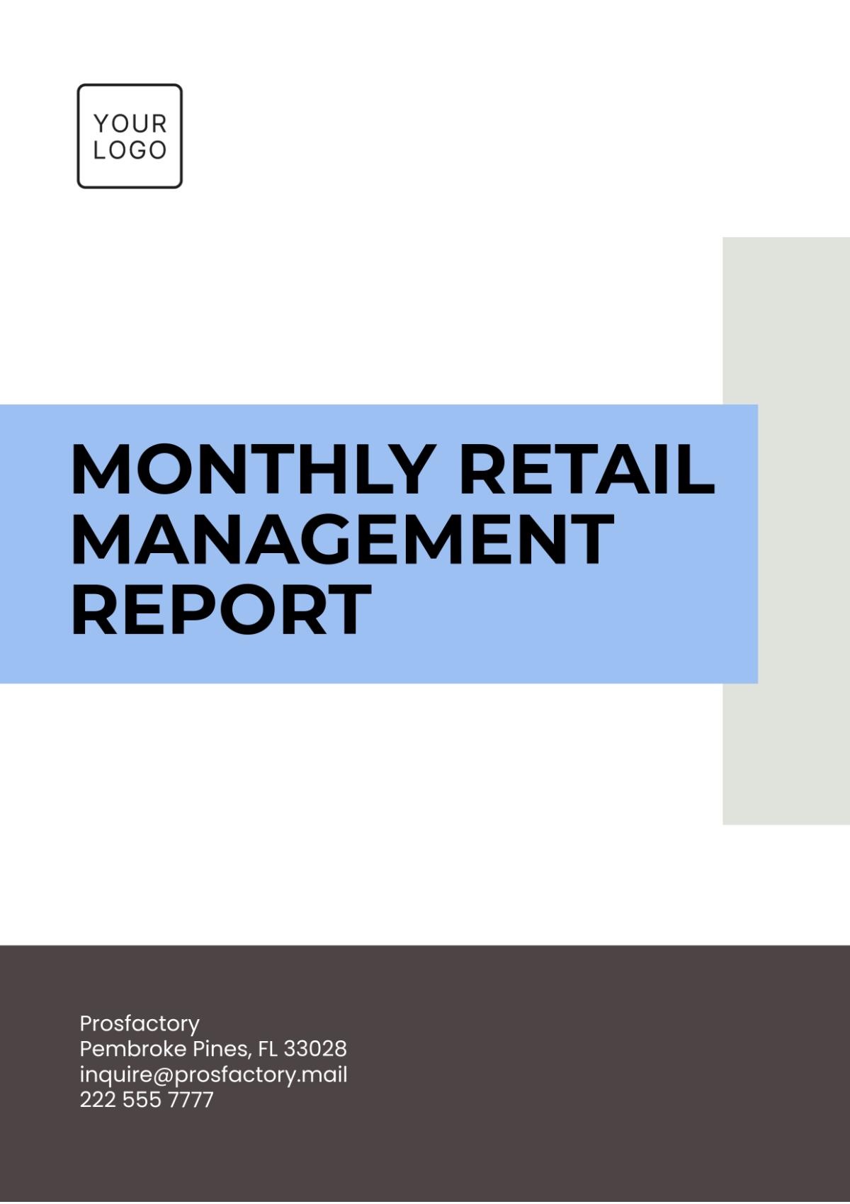 Monthly Retail Management Report Template