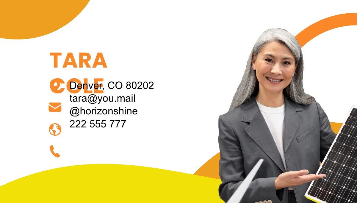 Free Solar Energy Business Card Template to Edit Online