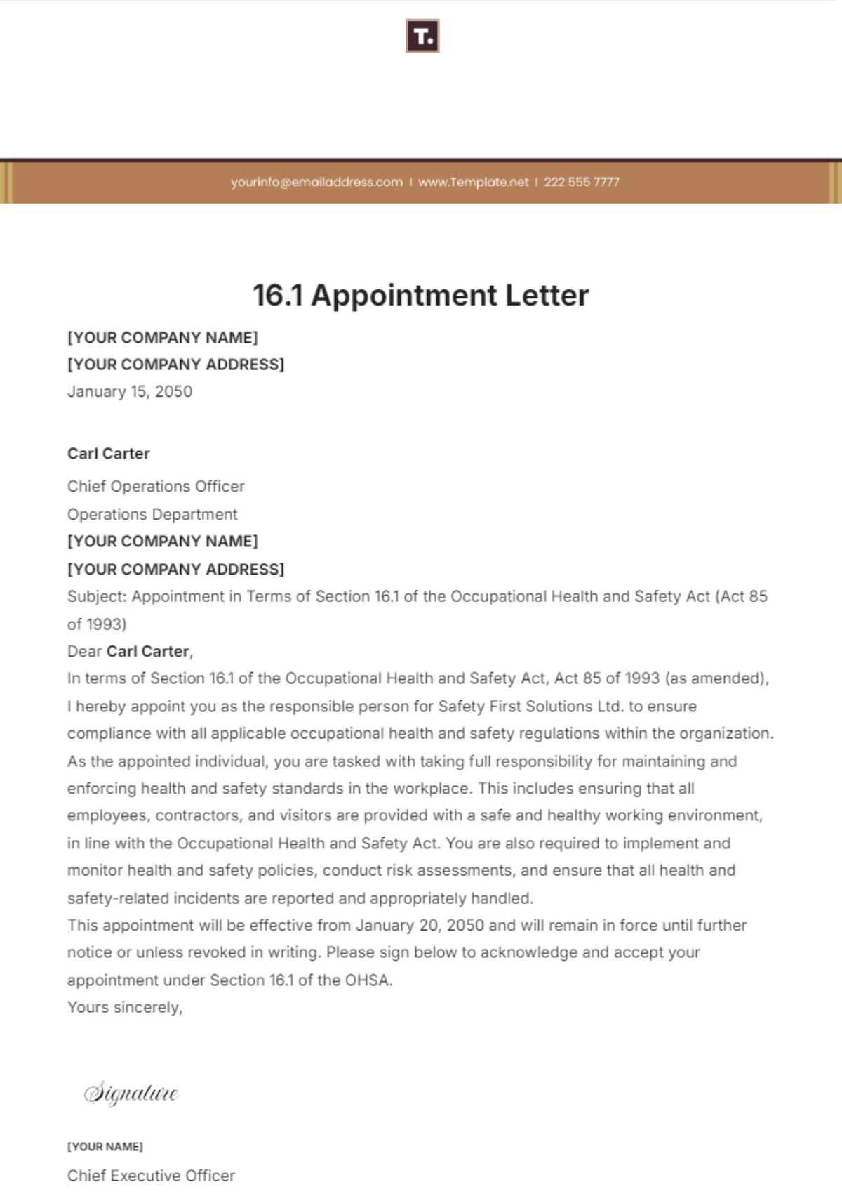 16.1 Appointment Letter Template - Edit Online & Download