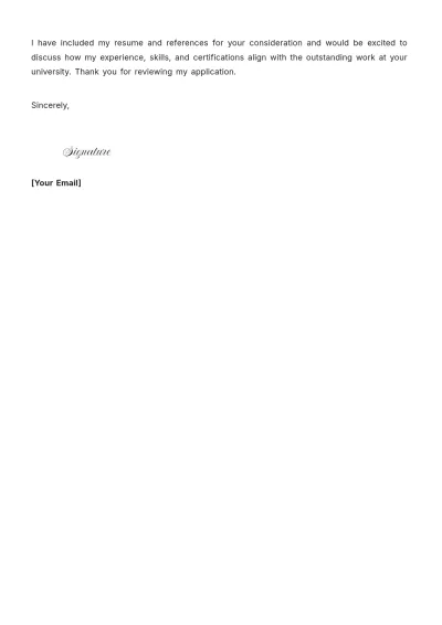 Free Science Teacher Job Application Letter Template to Edit Online