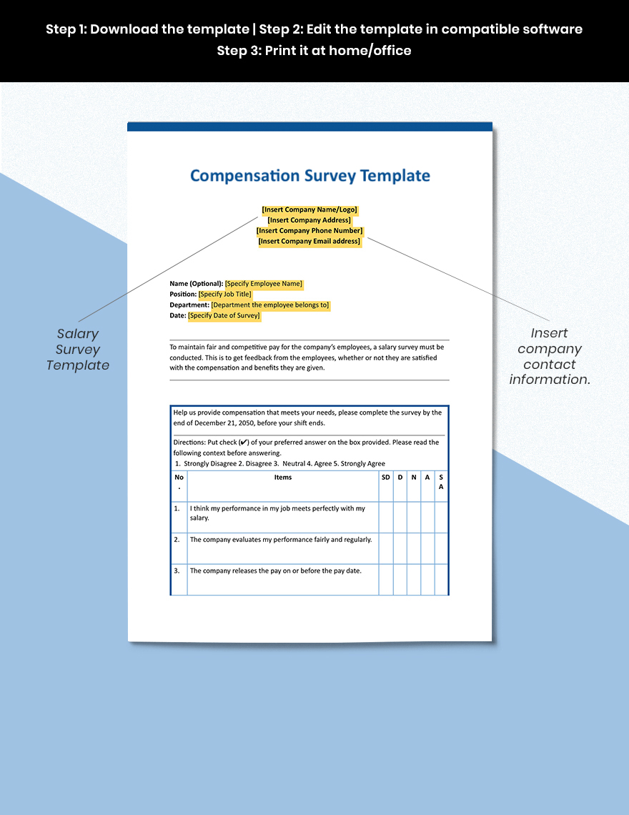 Compensation Survey Sample