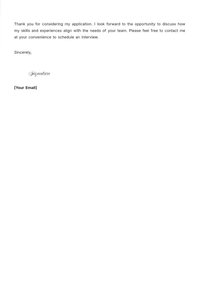 Free Curriculum Developer Job Application Letter Template to Edit Online