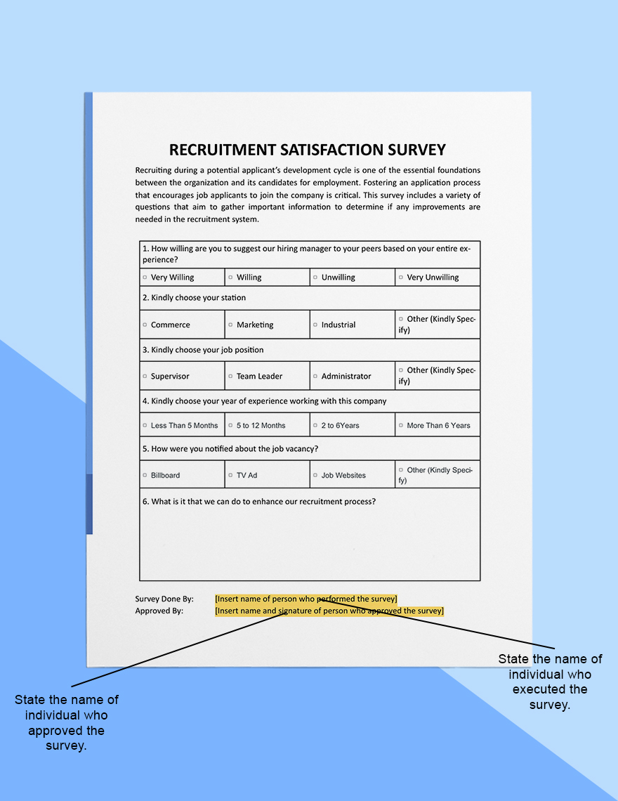 Recruitment Satisfaction Survey Template