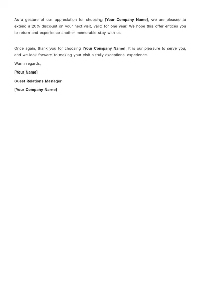 Free Hotel Guest Welcome Letter Template to Edit Online