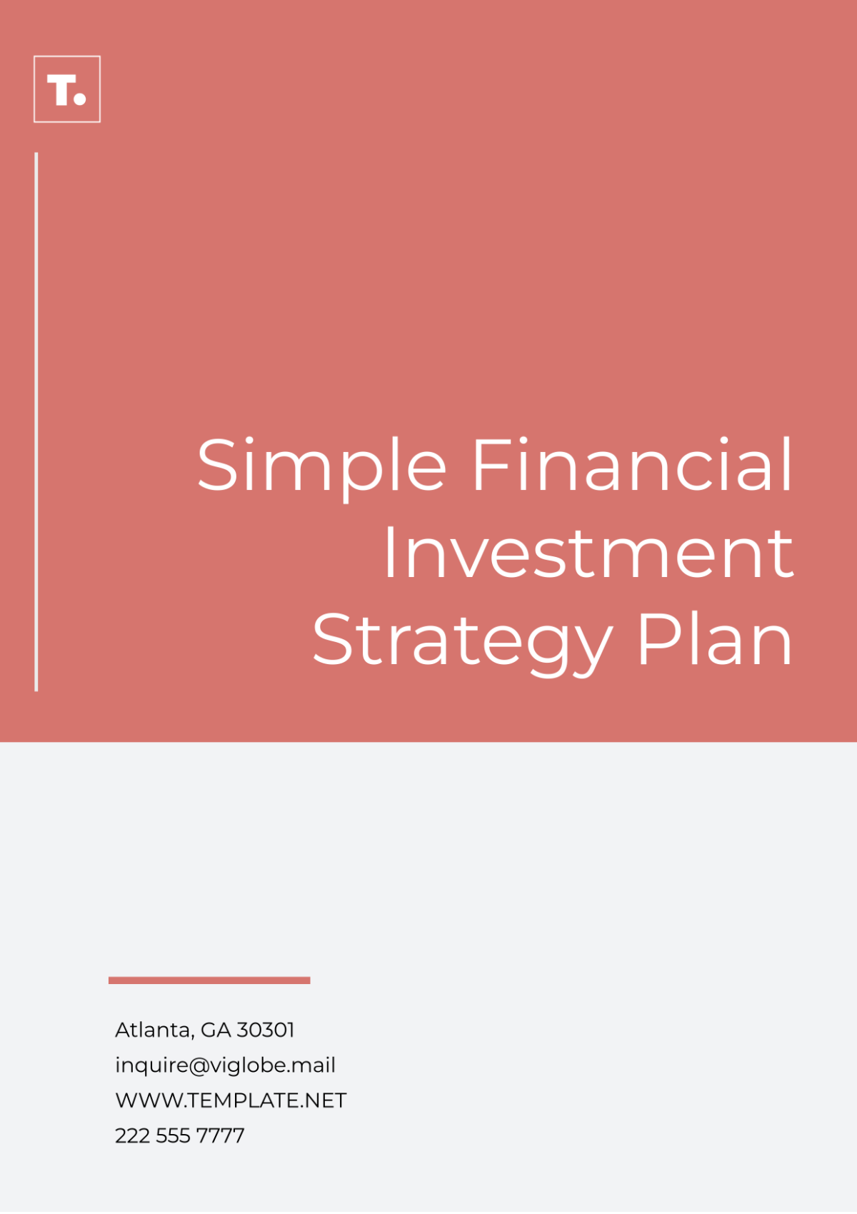 Simple Financial Investment Strategy Plan Template - Edit Online & Download